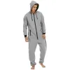 Sauthoue hommes sweat-shirt grenouillère Sleed Sleepwear Habots Varières adultes One-Piece Pyjamas Mâle Jumps Assocites Caponds pour les hommes adultes