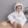 Down Coat Born Infant Bodysuits Unisex Baby Rompers Boys Girls Fleece Hooded Winter Jumpsuit Soft Cute Cartoon Coats