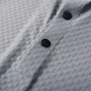 Мужская роскошная и модная вафельная рубашка-поло с короткими рукавами с лацканами из ледяного шелка, дышащая повседневная летняя одежда высокого класса 240315