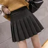 Jupes MOUKYUN Casual Streetwear Jupe plissée Femmes Hiver Laine Courte A-ligne Mini Jupe Gris Noir Kawaii School Skater