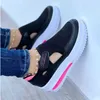 HBP Nicht-Brand Neue Frauen vulkanisierte Sneakers Plattform Solid Color Flats Ladies Schuhe im Freien atmungsaktive Keile wandeln Zapatillas Mujer