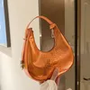 Borse da sera Borsa laser francese da donna Moda trendy in pelle PU modello alligatore borsa a mezzaluna tracolla pochette ascellare da donna