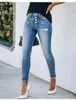 Women's Jeans 2022 New Mid Waist Ripped Jeans For Women Fashion High Stretch Slim Denim Pencil Pants Street Casual Trousers S-2XL Drop ShipC24318