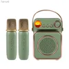 Haut-parleurs portables Haut-parleur Bluetooth karaoké Portable avec 2 microphones sans fil veilleuse son stéréo micro pour enfants Machine à chanter en famille 24318