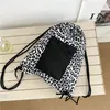 Sacos de noite Senhoras Grande Capacidade Saco de Nylon Estilo Leopardo Ombro Eco Compras Simples Casual Tote Pano Livros Bolsa para Meninas