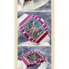 Женские часы RM Watch Lastest Watch RM67-02 Catal NTPT из углеродного волокна, полые автоматические механические мужские часы