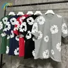 Camiseta clásica con estampado de Kapok Puff para hombre y mujer, camiseta informal con etiqueta, camiseta grande gris, roja y verde, verano 2024 240318