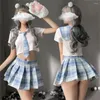 2024SS BRAS SETS Söt anime sexig cosplay underkläder set sjöman outfit kostymer kawaii spets topp trosor porr enhetlig miniklänning