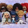 Icy DBS Blyth Doll Super Dark Hud Black Straight Hairafro Hair Nude and Set Joint Body Gift for Boy Girl 240307