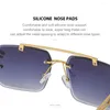 Sunglasses Retro Eyewear Frameless Metal Rimless Cheetah Decoration Steampunk Sun Glasses Shades
