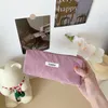 Bolsa para bolígrafos de pana de gran capacidad para niña, almacenamiento de papelería creativo, caja de lápices de regalo para estudiantes, organizador