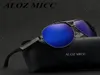 Aloz Micc Men Classic Brand Aviation Sunglasses HD Polarized Aluminium Drivingチタンブリッジサングラス