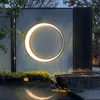Lâmpada de parede iluminação ao ar livre à prova dip65 água ip65 aço inoxidável lua redonda para jardim rua 11w 19 24 36 criativo arandela externa