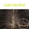 7cmx8cm Human Hair Toppers For Women Clip In Topper With 3D Air Bangs Hairpieces for Mild Hair Loss Volume Cover Grey Hair 240314