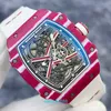 Женские часы RM Watch Lastest Watch RM67-02 Catal NTPT из углеродного волокна, полые автоматические механические мужские часы