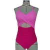 Costumi da bagno da donna Sexy Hollow Cross Sling Colore coordinato Costume da bagno senza schienale Costume intero bikini Moda Costumi da bagno Costume da bagno per le donne