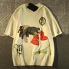 Modne i spersonalizowane amerykańskie urocze mężczyźni Ubranie T Shirt Summer Y2K High Street Casual Short Vintage Tleeve Top 240305