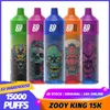 СКЛАД ЕС ZOOY KING 15K Puffs Tornado 9000 15000 Puff Одноразовые электронные сигареты Электронные сигареты Vape 26 мл Сетчатая катушка 5% NIC Перезаряжаемые электронные сигареты 9K Puff Bang King Box Bar