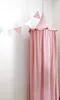 Kids Bed Canopy with Frills Cotton Cover Net for Baby Crib Reading Nook Curtain Hideaway Hanging Round Tent Nursery Room Decor 240318