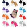 Hair Accessories 24pcs 8 Inch Double Color Ribbon Cheer Bows Grosgrain Bow With Elastic Ponytail Holder For Kids Accessorie