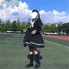 Boog splitsen losse Aline modieuze knielengte schattige rijk voorbereidende stijl Japanse volledige set zwart schooluniform 240315