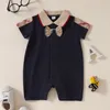 Pagliaccetti firmati estivi per bambini Adorabili tute in cotone per bambine e ragazze Tute bowknot a manica corta moda neonato BH214