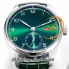 W358310 A82200 Automatic Mens Watch GRF Steel Case Green Dial Silver Markers Leather Strap Super Edition Reloj Hombre Puretimewatch Montre Hommes PTIW