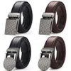 Cetiri Men's Ratchet Click Belt äkta läderklänningsbälte för män Jeans Holeless Automatic Sliding Spuckle Black Brown Belts 215J