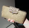 New Fashion Crystal Rhinestone Ladies Wedding Party Bridal Silver Black Clutch Evening Bag hand bags Shoulder Purse Wallet Makeup Kit