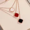 Роскошное ожерелье дизайнерское ожерелье Lucky Clover 18K Золотое ожерелье Clover для женщин мода милая простой ювелирные украшения