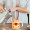 Mugs Heart Mug Coffee 3d 400ml مشروب رومانسي مشروب إبداعي للحليب لاتيه كوكوا ستوار