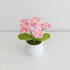 Decoratieve Bloemen Kunstbloem Ingemaakte Handgebreide Gehaakte Kleine Plant Desktop Ornament Thuis Bruiloft Decoratie Geschenken