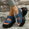 Klänningskor Summer Women's Buckle Square Toe High Heel Sandals Punk Gladiator Platform Chunky For Women Heeled