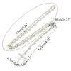 Kedjor Katolska halsband Crystal White-Pearl Long Chain White Rosary Lady Jesus smycken gåva