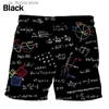 Men's Shorts Fashion Mathematical Formula Beach Shorts For Men 3D Printing Summer Casual Surfing Board Shorts Beachwear Mens Swim Trunks Y240320