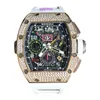 Fashion Watch RM Watch Female Watch Mens Watch RM11-02 Hollow Disc Rear Diamond Two Places Automatic Mechanical Watch