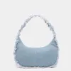 Drawstring Tassel Denim Bag 2024 Brand Canvas Women Crossbody Casual Shoulder Handbag Shopping Tote Storage Suede Dropship