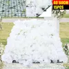 Decorative Flowers 6/9/15pcs Artificial Milky White Flower Wall Panel Silk For Wedding Party Backdrop Decor