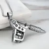 Pendentif Machine à tatouer en acier inoxydable, collier personnalisé noir bouilli pour hommes, Style tendance