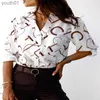 Womens Blouses Shirts Womens Designer Clothing Fashionable t Shirts for Woman Printing Lapel Neck Long Sleeve Casual S-xxl 2403183
