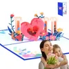 Fournitures de fête carte de fête des mères voeux papier 3D Floral je t'aime souvenir exquis cadeau mémorable