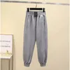 Höst- och vinterkvinnor Set Korean förtjockade Sweatpants Set Female Student High Collar Hooded Top Two Piece Set 240313