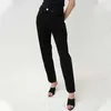 Женские джинсы асимметричного кроя, прямые укороченные брюки в стиле ретро, рваные брюки узкого кроя