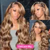 baby hair 30 Inch 13X6 HD Lace Frontal Wig Highlight Body Wave Wigs Blonde Brazilian 13X4 Lace Front Human Hair Wigs for Women