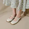 Sandalen 2024 zomer damesschoenen ronde neus lage hak effen splitleer casual Mary Janes muilezels voor