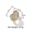 Uwin Heart Wide Ring Big Baguette Full Paved Out Square Cubic Zirconia HipHop Ring Delicate Punk Jewelry For Men And Women 240313