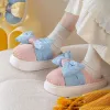 Slippers Mo Dou 2022 Inverno Novo Mulheres Doce Bowknot Slippers Down Pano Vampo A quente de pelúcia de pelúcia macia fofo masculino