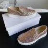 Flats Koreaanse schoenen ondiepe mond casual vrouwelijke sneakers groot formaat vrouwelijke loafers met bont ronde teen 2024 grote size nieuwe glitter slipon