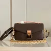 العلامة التجارية الجديدة مرآة جودة مصمم صغير Metis East West Pags Canvas Hobo Womens Chain Messenger Pochette Parse Bag Luxurys حقيبة حقيقية من الجلد الكتف