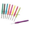 Инструменты для шитья, 9 шт., инструмент для вязания, игла для свитера, Tpr, мягкая ручка, алюминиевый цвет, иглы для рукоделия, шарфа, прямая доставка Dhu4J